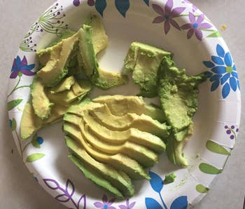 reviewer's sliced avocado