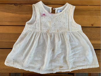 stained white toddler dress 
