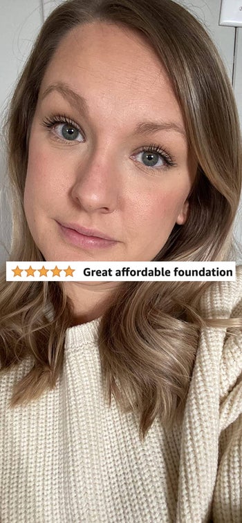 Reviewer wearing L'oreal Age Rewind Radiant Serum Foundation