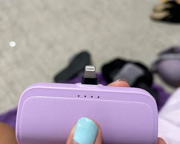 reviewer photo of the purple charger