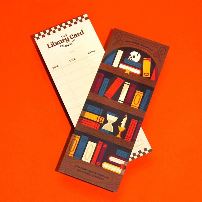 Library paper  and whimsical bookshelf-themed bookmark featuring colorful books and decor, cleanable   for publication  lovers and readers