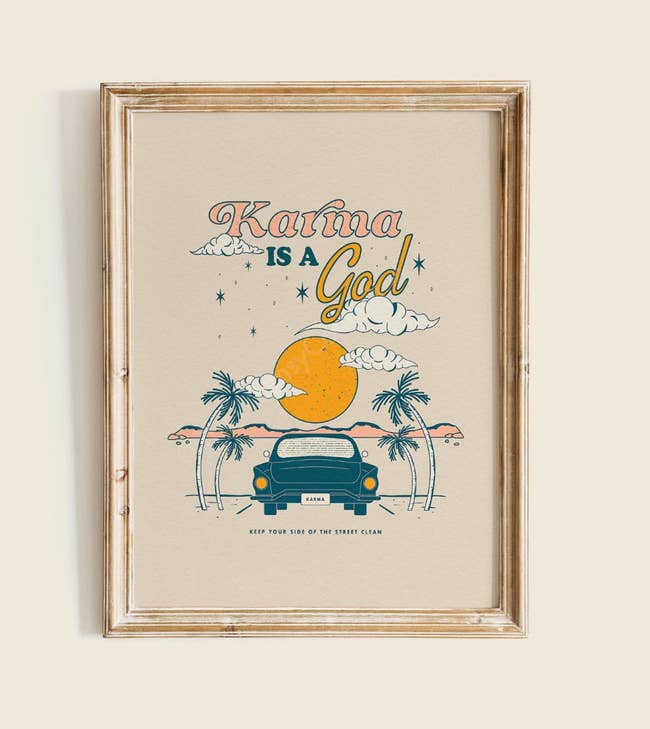 illustration of a car driving down a highway with the lyrics 