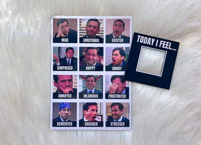 magnet with twelve pictures of Michael Scott in different moods