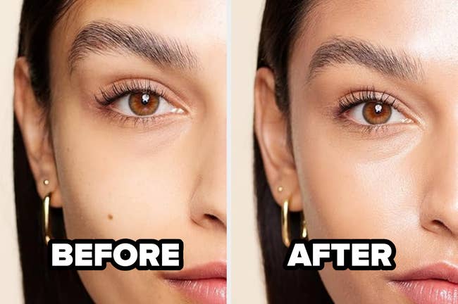 Close-up of a woman's face showing her left eye area, with
