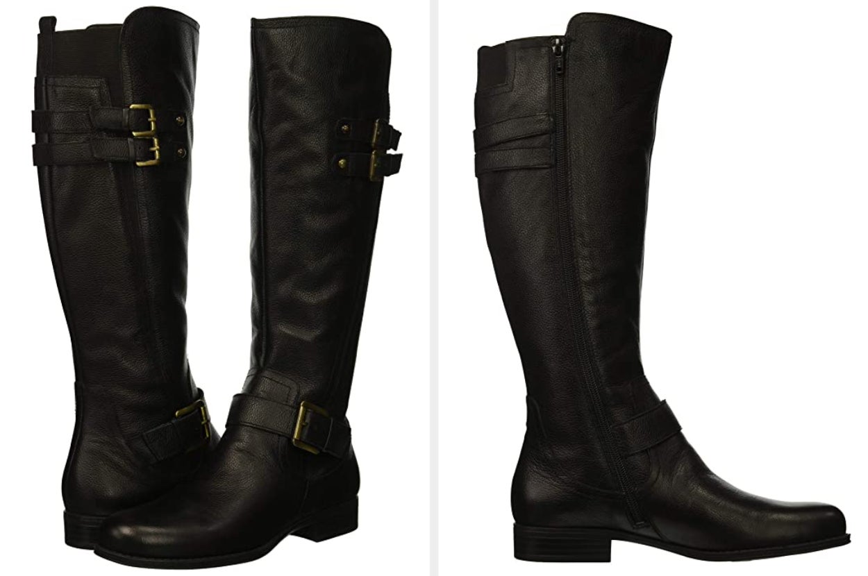 Two images of the black boots