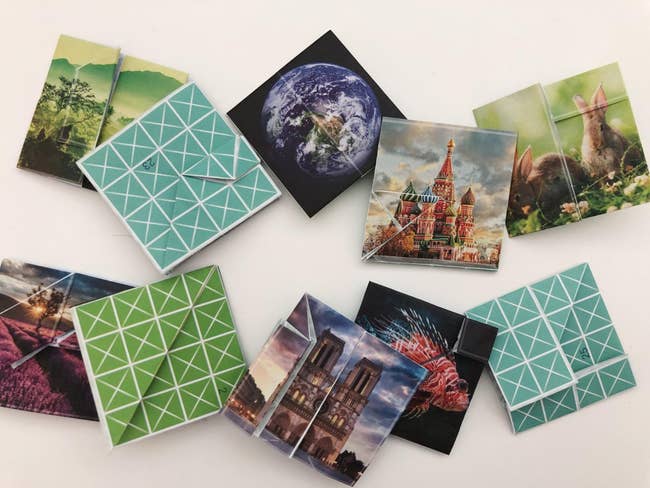 A reviewer's completed origami puzzles 