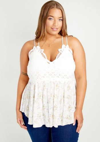 model in white floral version