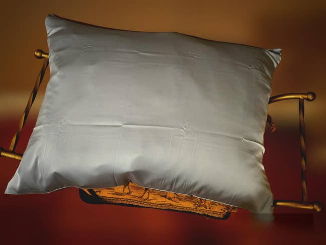 A silk pillowcase connected  a decorative furniture  successful  a buying  context, highlighting luxury bedding options