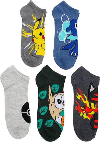 a set of five pokemon socks