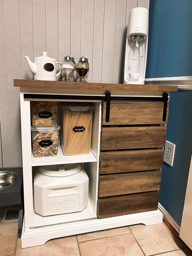 reviewer image of the white sideboard buffet in a kitchen