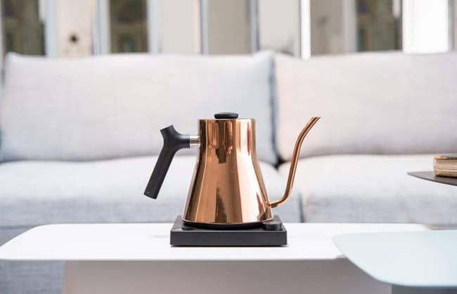 the polished copper electric kettle
