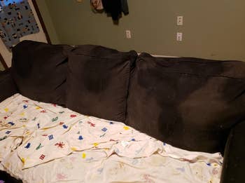 same reviewers couch with stains gone after using stain remover