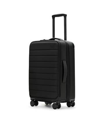 the black expandable carry-on suitcase