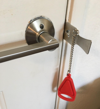 reviewer with lock set in door