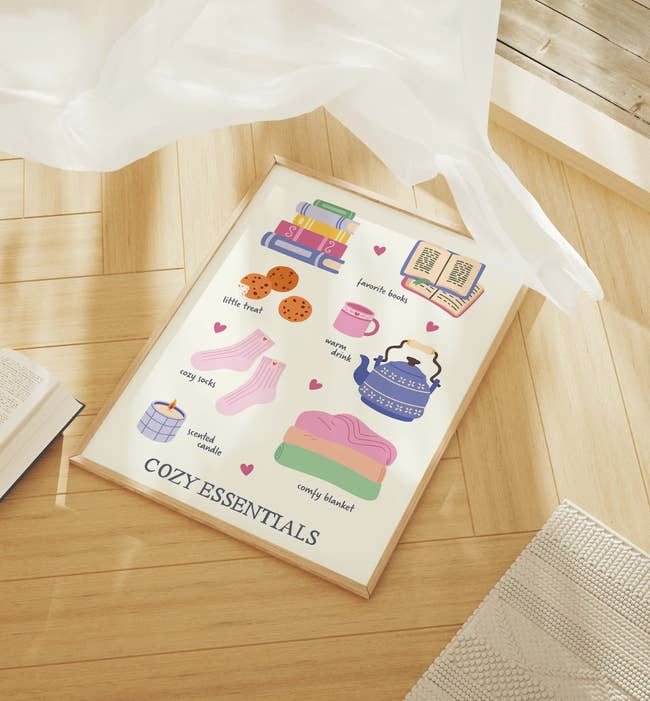 homebody themed people with cozy essentials illustrated