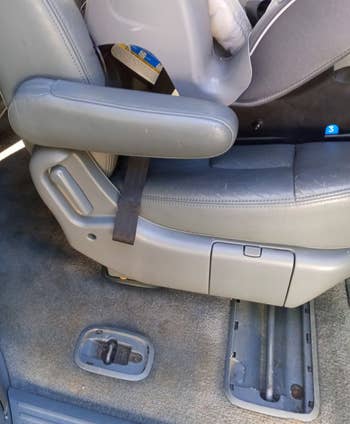 Vehicle interior with a grey car spot installed successful the 2nd enactment facing rear. Carpeted level with disposable spot anchor points