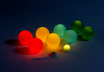 the balls glowing in the dark