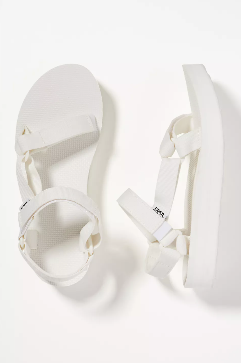 the white sandals with white straps