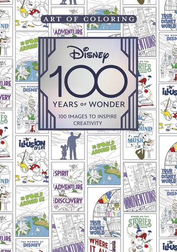the cover of the disney 100 coloring book