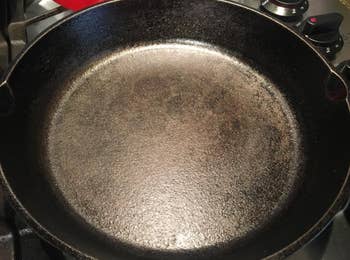 after photo showing the same pan looking almost brand new