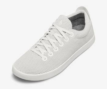 a reviewer photo of a knit allbirds sneaker in white 
