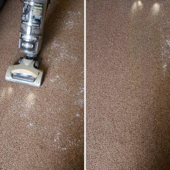  cleanable  carpet aft  vacuuming, showing effectiveness of cleaning product