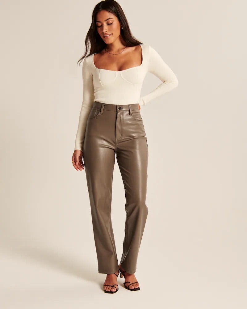Leather Slit Pants - Ready to Wear