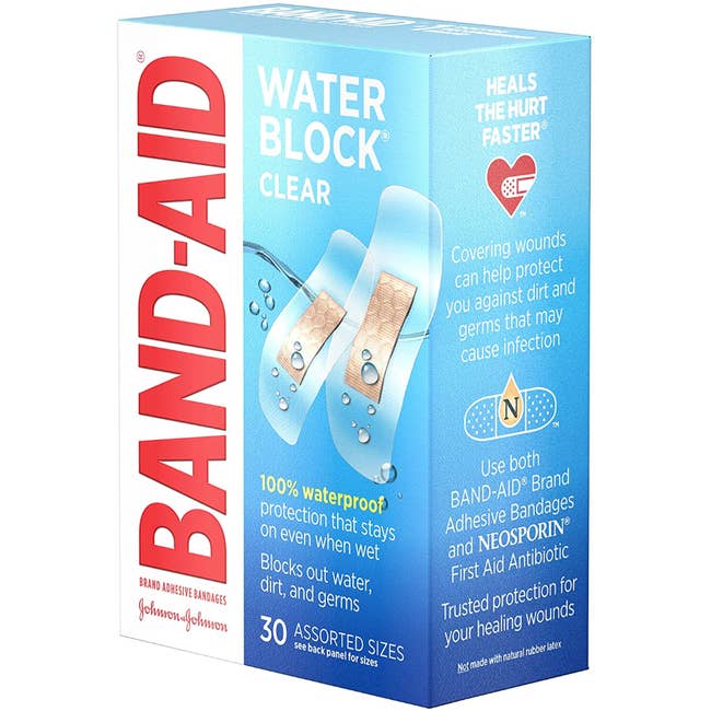 a box of clear band-aids