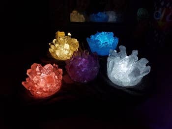 multi-colored lit-up crystals