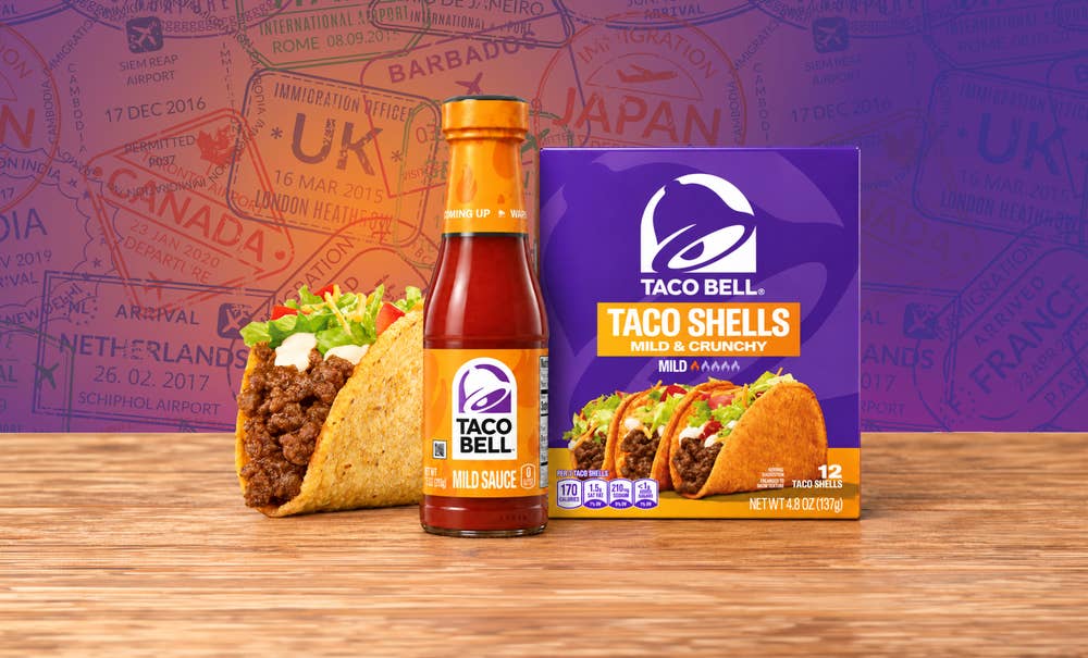 Taco Bell crunchy tacos and mild sauce