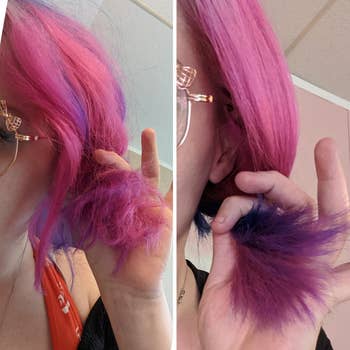 reviewers pink hair before and after hair treatment