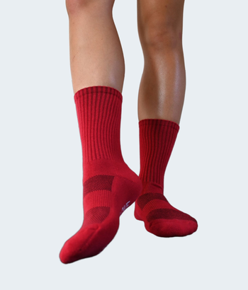 a front view of a model in the socks