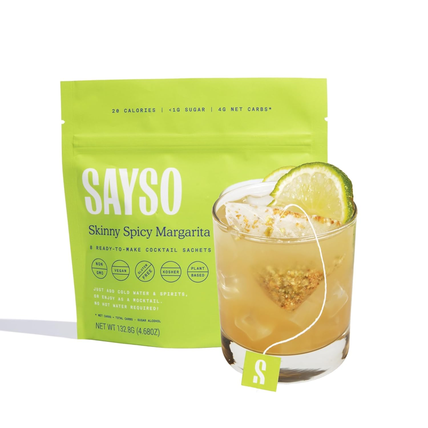 The Sayso Skinny Spicy Margarita cocktail mix