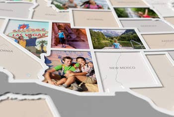 closeup of photos placed in certain states