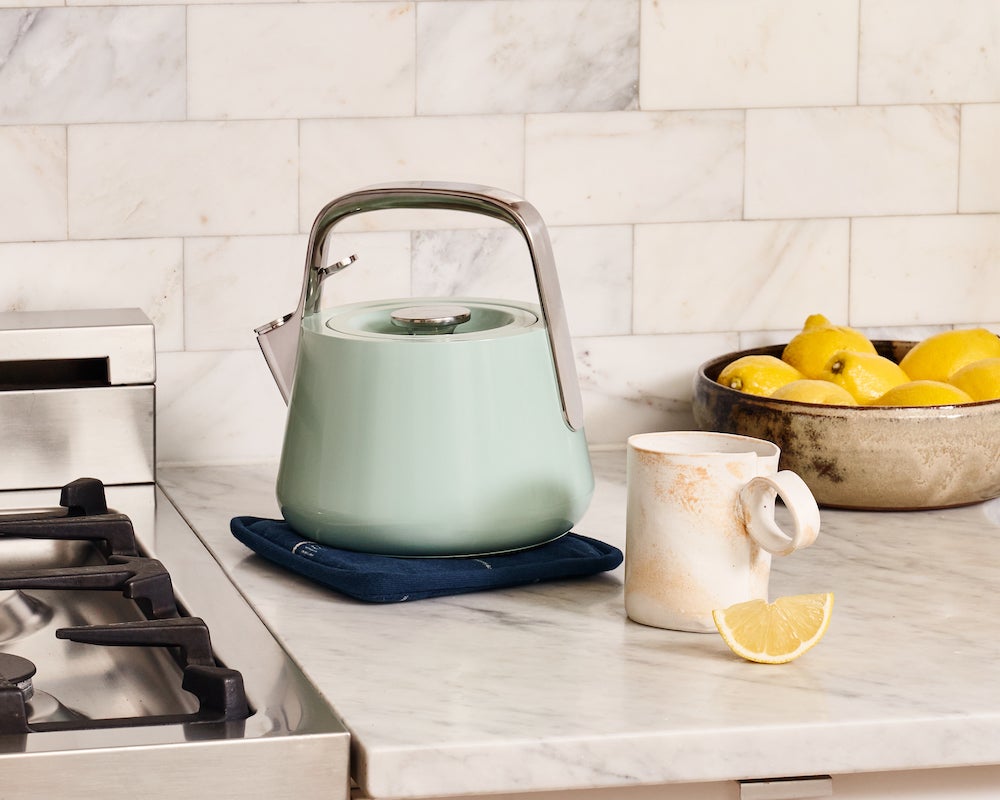 kettle on a kitchen counter