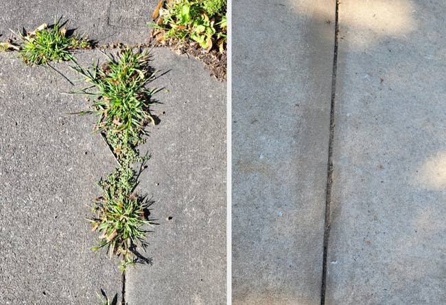  cracked pavement with weeds vs. smooth, caller   concrete