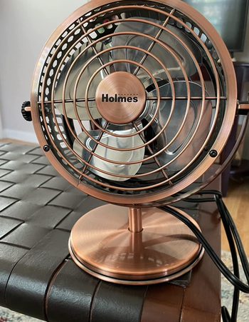 a reviewer photo of a slightly larger copper fan
