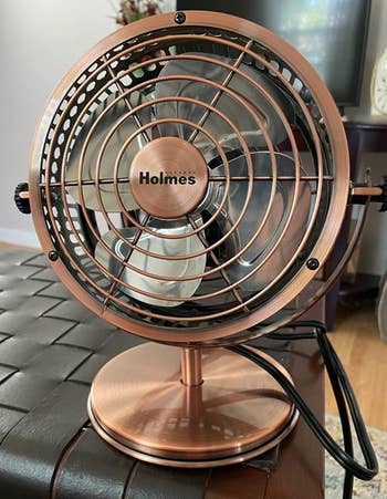 a reviewer photo of a slightly larger copper fan 
