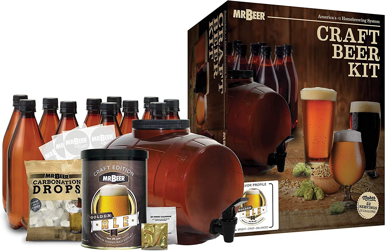 the beer kit with carbonated drops, bottles, and more