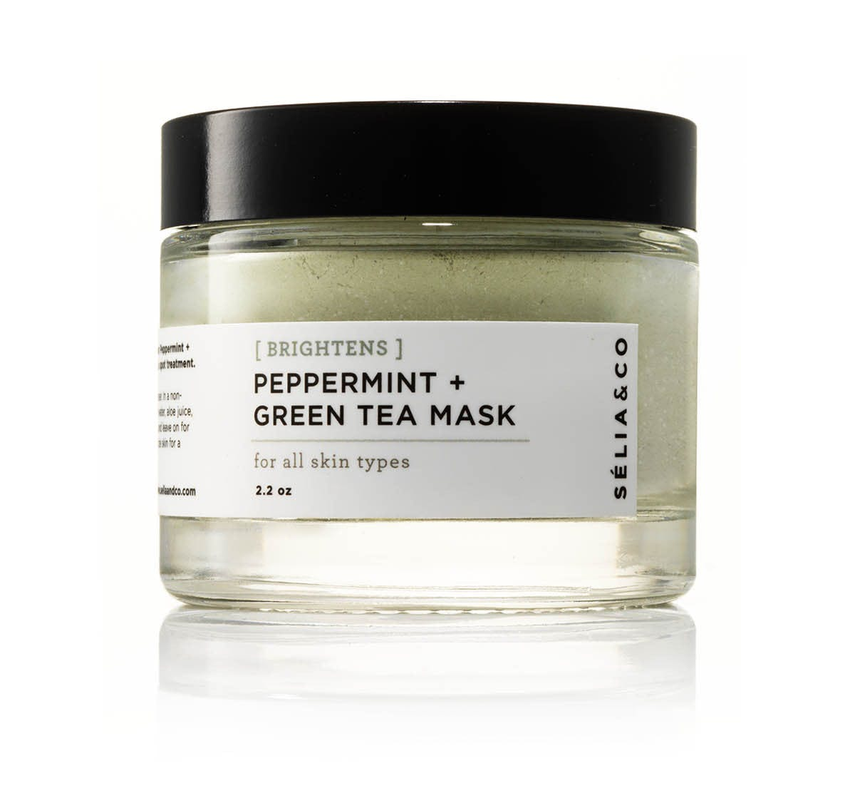 a jar of peppermint and green tea mask