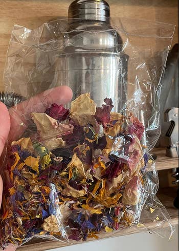A bag of edible flowers 
