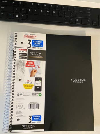 Reviewer's photo of notebook in black