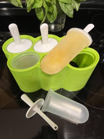 Popsicle molds with 1  frozen dainty  removed