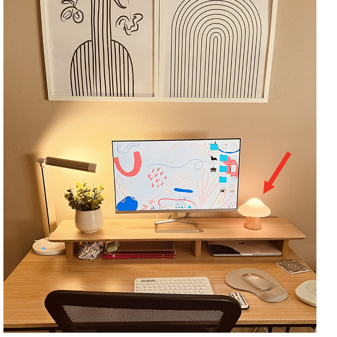 the lamp on a desk for scale