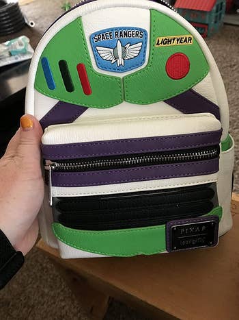 reviewer image of the buzz lightyear backpack