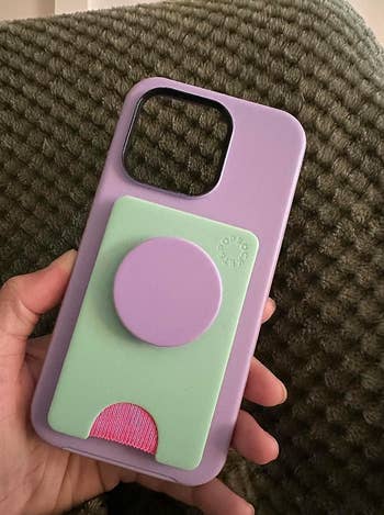 reviewer's pastel colorblocked case with wallet