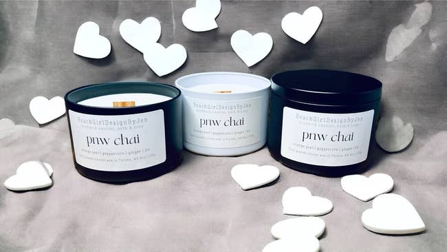 three of the PNW chai candles