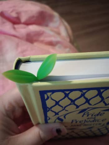 A manus holds a hardcover transcript of