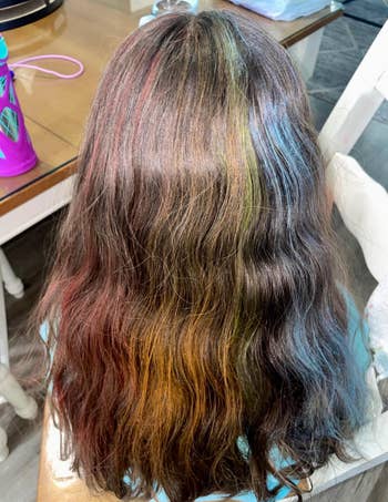 rainbow chalk connected  brunette hairsbreadth  