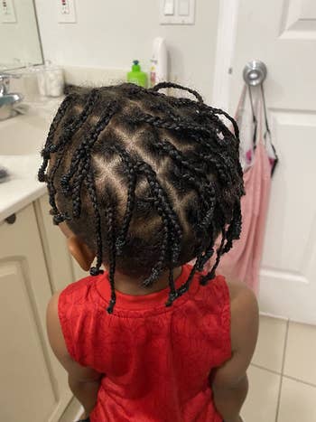 reviewer image of the back view of their child's braided hair